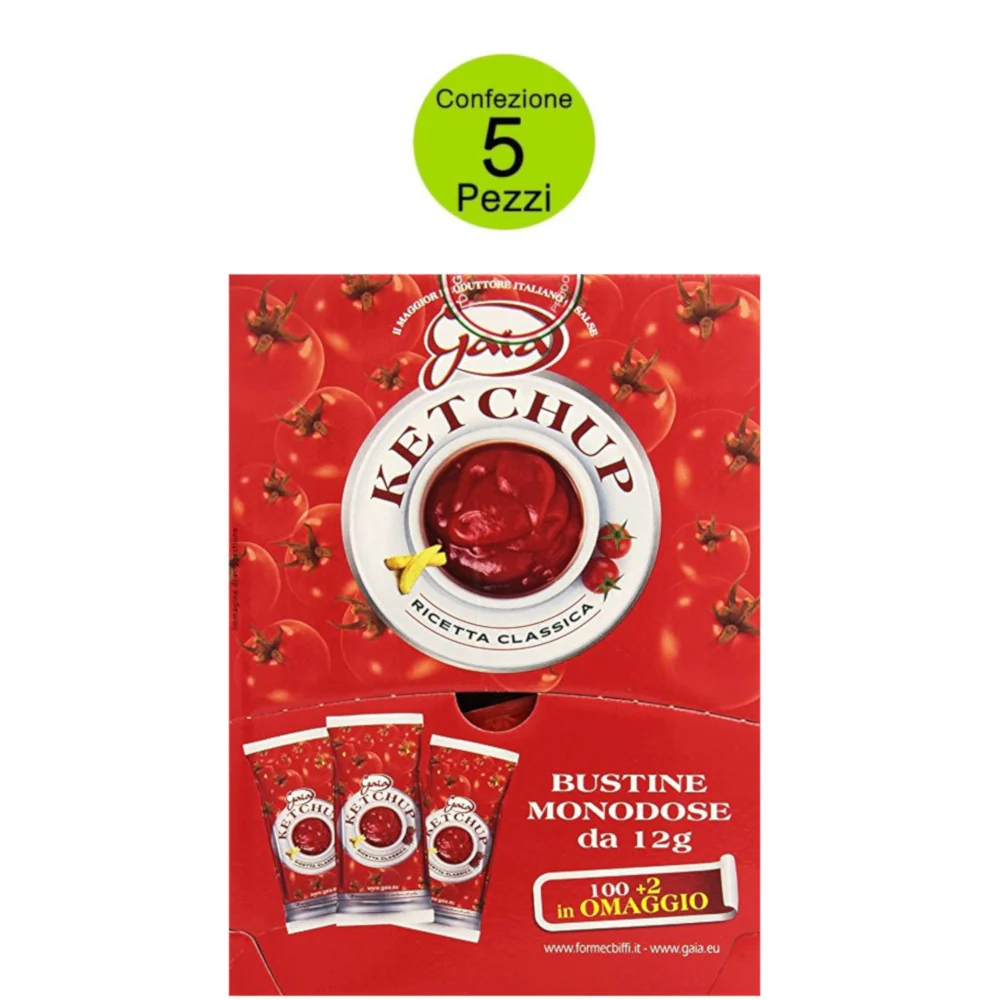 Gaia ketchup multipack 5 confezioni 510 bustine da 12 grammi - Image 6