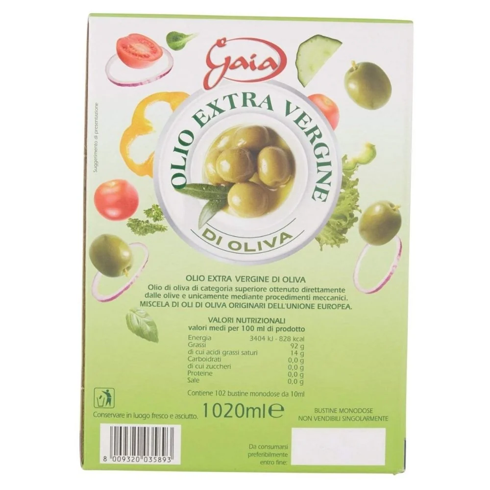 Gaia olio extravergine d'oliva 102 bustine da 10 millilitri ciascuna - Image 3