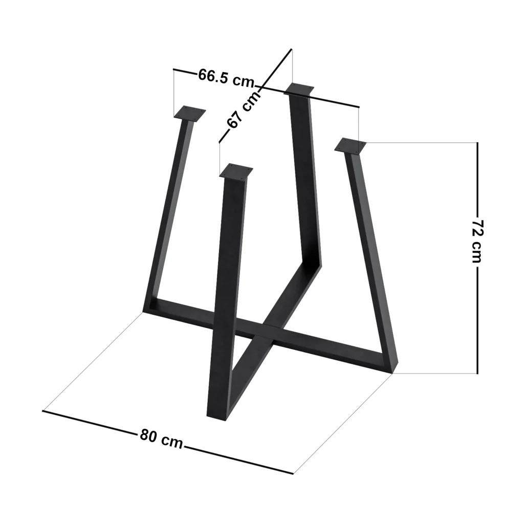 Gamba Centrale Kemijärvi per Mobili Fai da Te 72 x 80 x 80 cm Acciaio Nero [en.casa] - Image 2