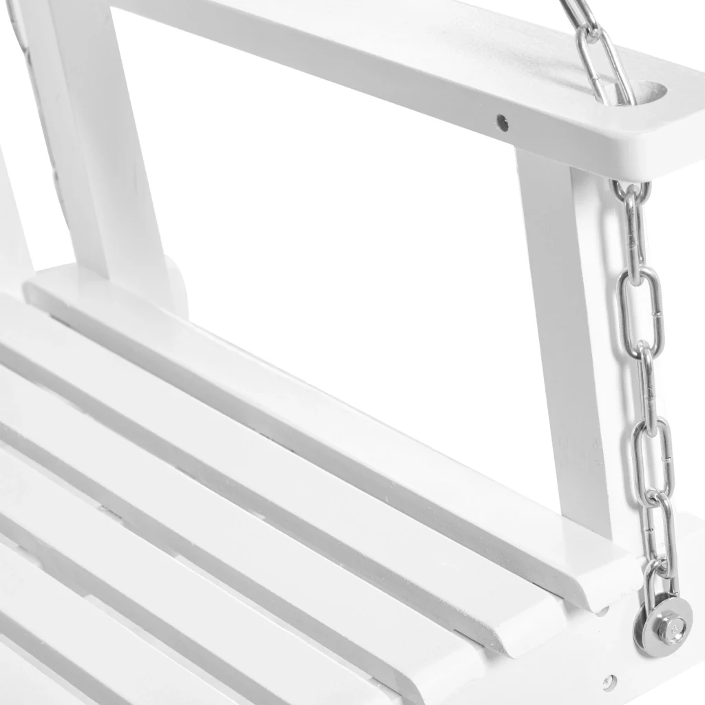 Giardino in legno massiccio per 2 persone Terrazza a Dondola 117×69×60cm Bianco - Image 9