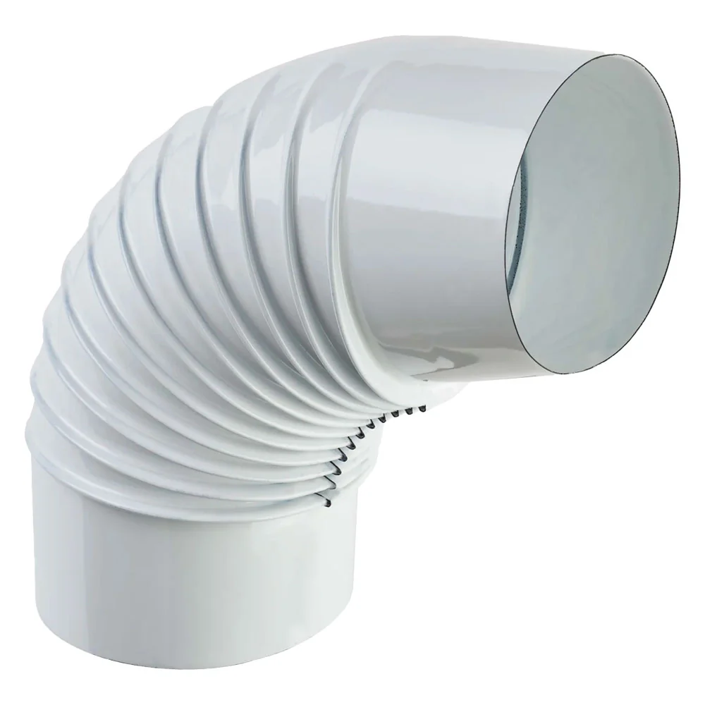 GOMITO SMALTATO PER STUFE EE ¸ 12 - 90Â° colore bianco EUROPROFIL
