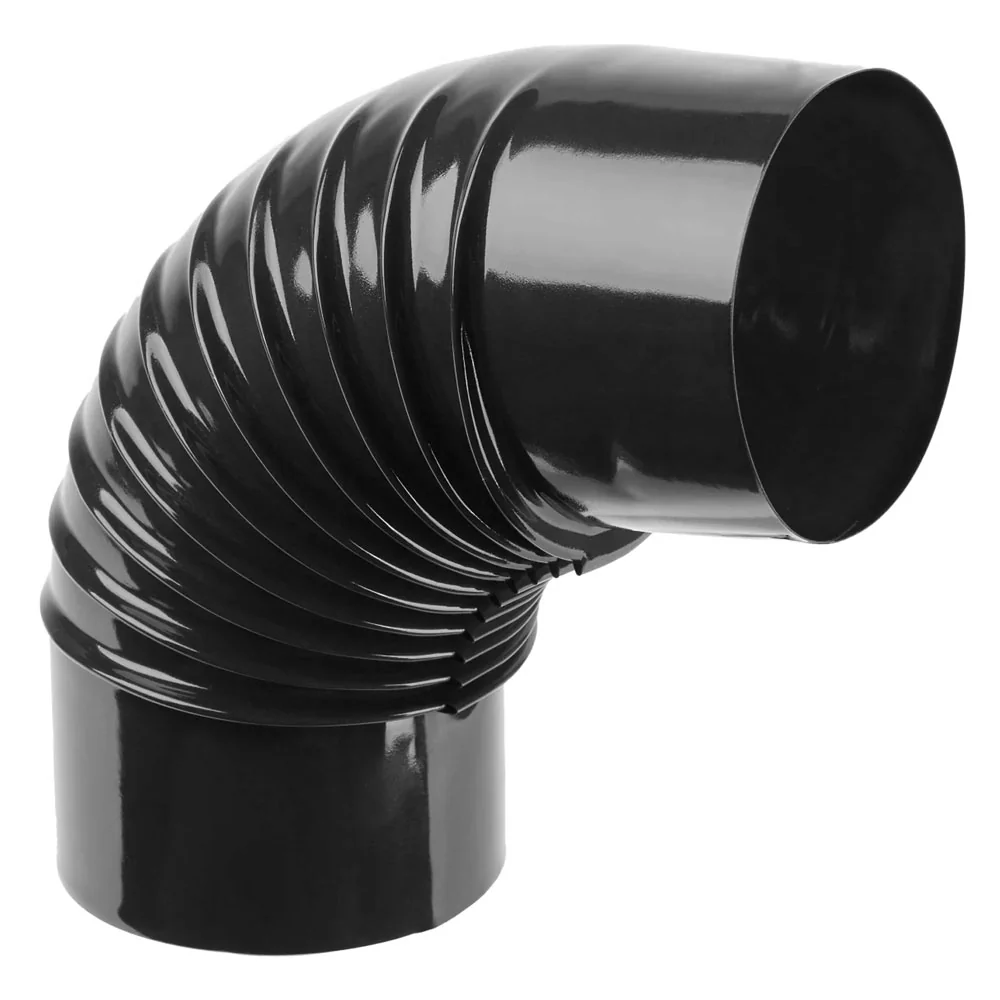 GOMITO SMALTATO PER STUFE EE ¸ 12 - 90Â° nero lucido EUROPROFIL