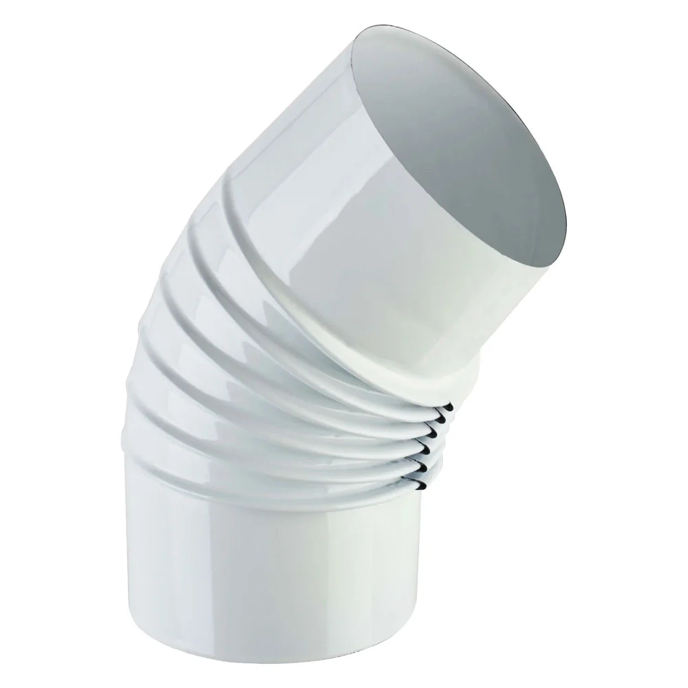 GOMITO SMALTATO PER STUFE EE ¸ 13 - 45Â° colore bianco EUROPROFIL