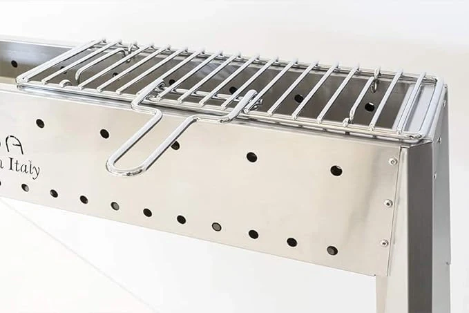 GRIGLIA GRIGLIETTA IN FERRO CON MANICO RIPIEGABILE PER FORNACELLA SPIEDO GRILL EL GAUCHO - Image 4