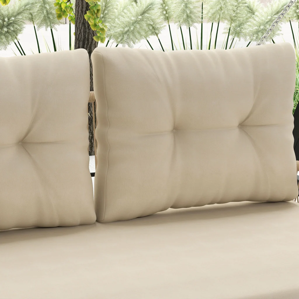 Hollywood Swing a 2 posti in rattan 115x66x44cm beige massimo 240kg - Image 8