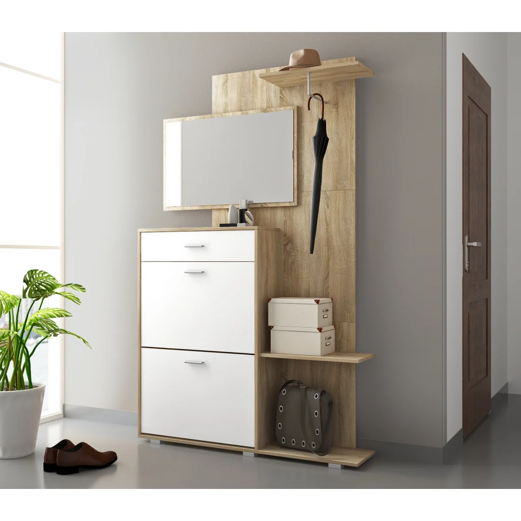 INGRESSO GRANADA 120X28XH192CM ROVERE / BIANCO