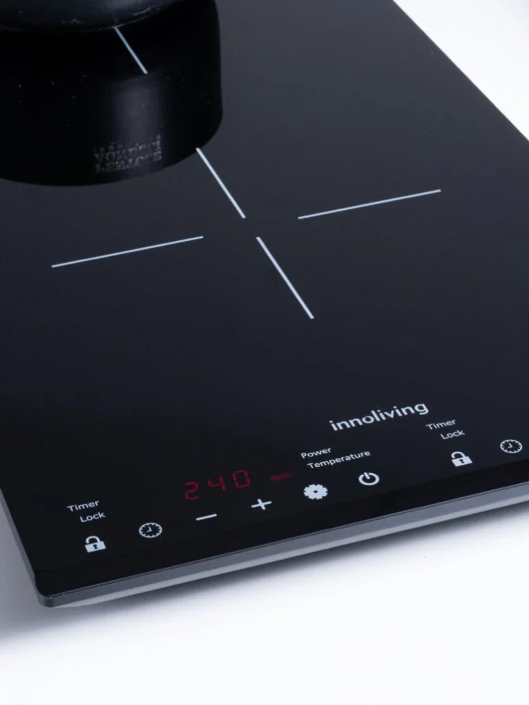 Innoliving Piastra ad Induzione Doppia INN-872 , Potenza 3100W, 10 Impostazioni, Timer 180 Minuti, Blocco di Sicurezza, Controllo Touch, Superficie in Vetro di Cristallo Nero (Piastra Doppia) - Image 4