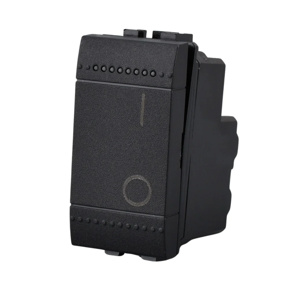 Interruttore Bipolare 2P 16A 220V MBL Nero 1M Compatibile Bticino Living International Illuminabile BLN0402 - Image 4