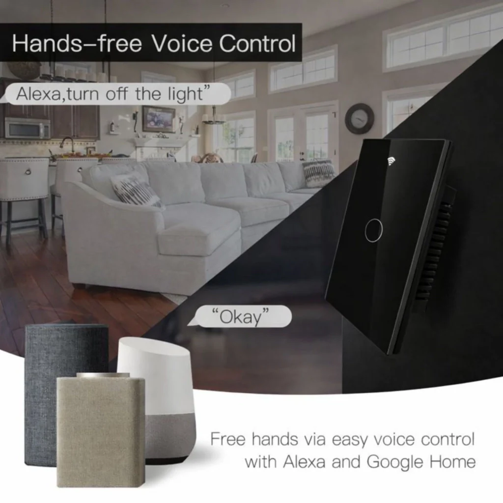 Interruttore Da Incasso Scatola 503, Touch Nero, WIFI 2.4G Matter, TUYA, Smart Life,Apple Home, Google Home, Alexa, SmartThings, 10A, AC 90-250V, 50/60HZ, 120X72X38mm, IP20,Disponibili 1,2,3 Tasti (1 Tasto) - Image 4