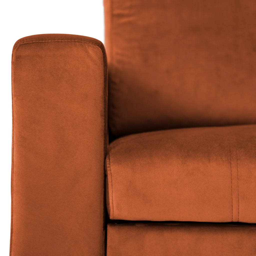 JAMESDivano letto angolare a 3 posti in velluto terracotta - Image 6