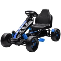 Kart Pedali per Bambini di +3 Anni con Frizione Automatica Freno Ruote Antiscivolo in EVA e Telaio Metallico Blu - Image 5