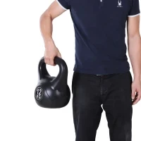 Kettlebell 12kg per Sport e Fitness con Base Piatta e Impugnatura, Kettlebell Pesi per Allenamento Home Gym Casa e Palestra, 27x21x31 cm, Nero - Image 9