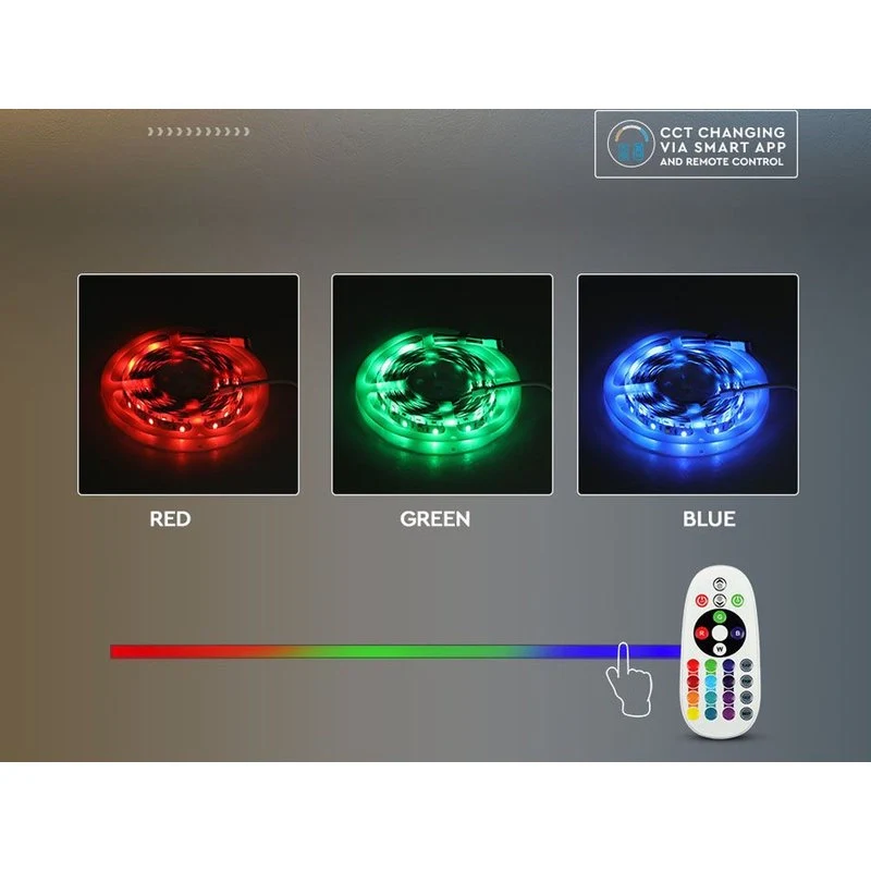 Kit Bobina Striscia Led RGB+CCT IP65 Con Centralina WiFi Compatibile Con Amazon Alexa Google Alimentatore Telecomando SKU-2628 - Image 6