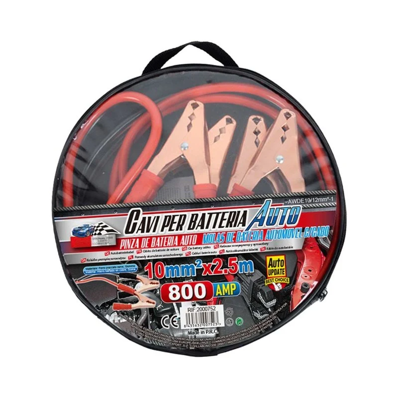 Kit Cavi Avviamento Auto 800A 2,5m Rame 10mm² Emergenza Auto Moto Fino 2000cc - Image 2