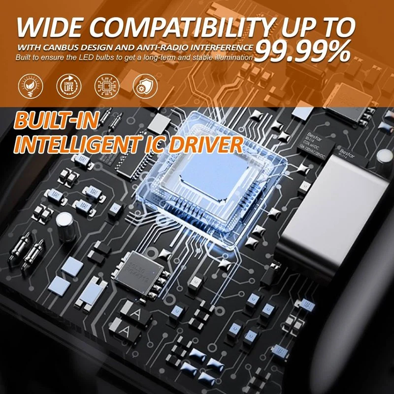 Kit Full Led Compatto H7 12V 45W 8000 Lumen Canbus All In One IP65 Dissipazione a Ventola - Image 6