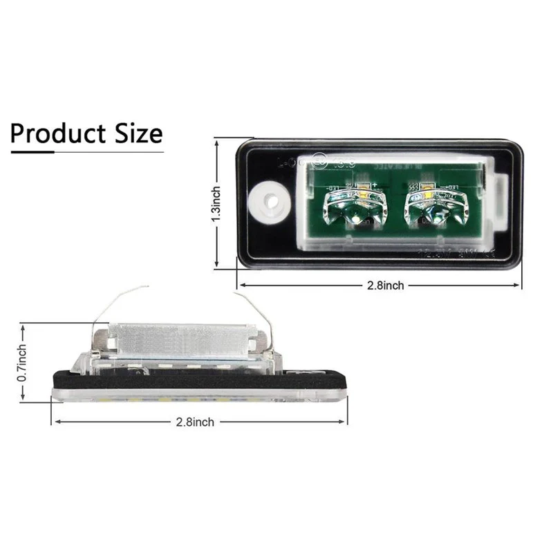 Kit Luci Targa Led Audi Q7 A4 A3 A8 A6 S6 Canbus 6000K 10W 12V IP67 - Image 2