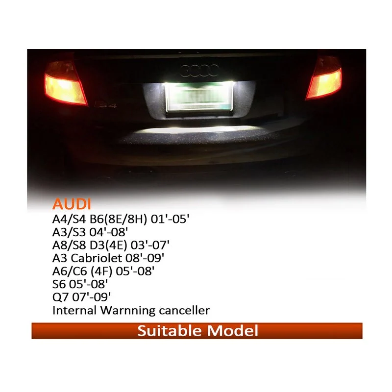 Kit Luci Targa Led Audi Q7 A4 A3 A8 A6 S6 Canbus 6000K 10W 12V IP67 - Image 3