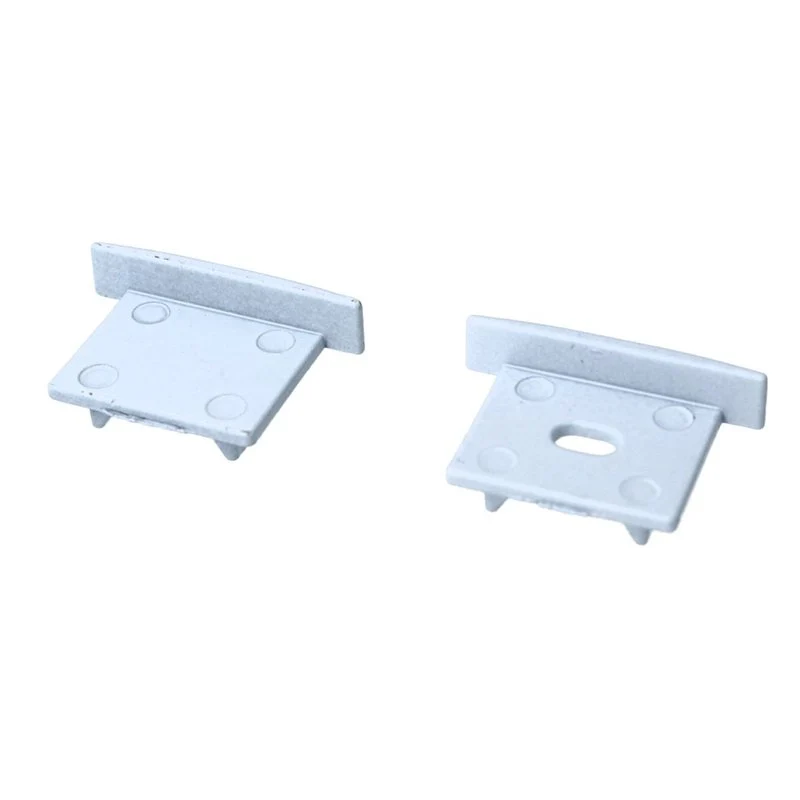 Kit Terminali Tappi di Chiusura In Metallo Con e Senza Foro Colore Bianco Per Profilato Alluminio BAZ2620W - Image 2