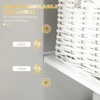 kleankin Colonna Bagno con 2 Armadietti e Ripiano in MDF e Acciaio, 30x30x170.7cm, Bianco e Oro - Image 5