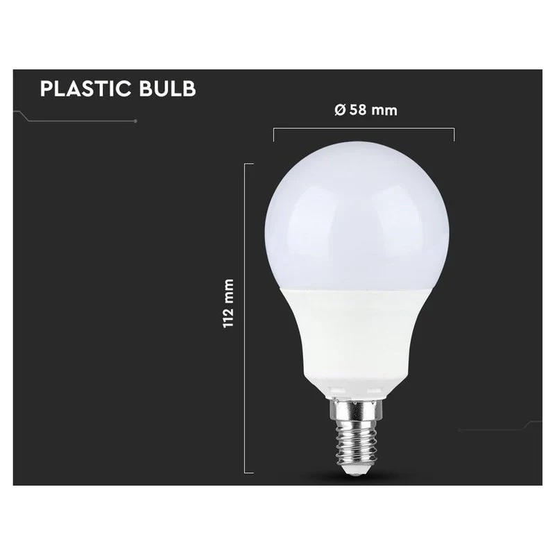 Lampada A Led E14 A58 9W 806LM Forma Bulbo SKU-21114, Disponibili 3000K 4000K 6400K (Bianco Freddo 6500K) - Image 4