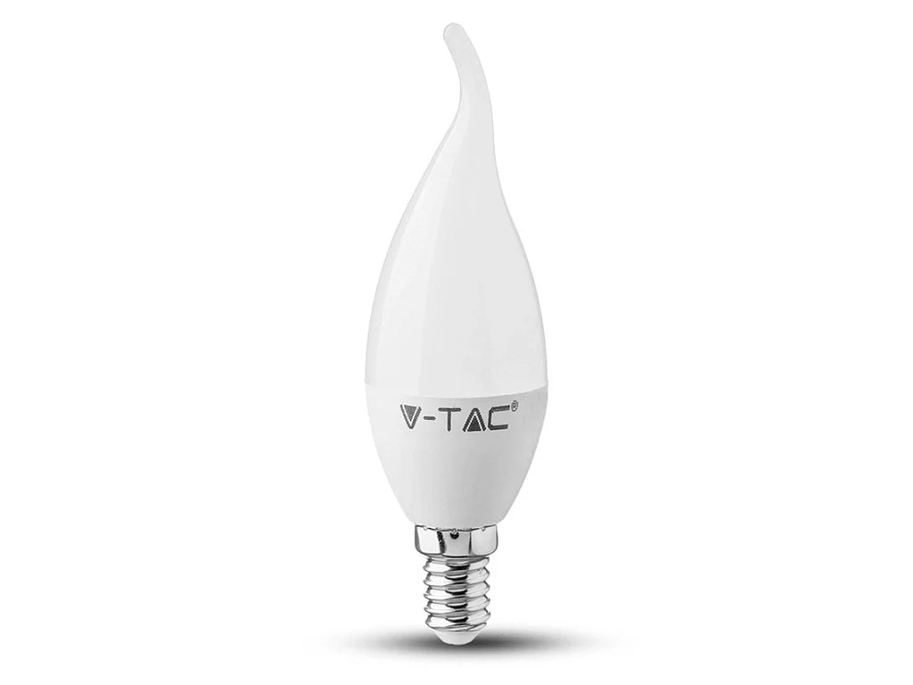 Lampada A Led E14 CF37 5,5W Forma Candela Fiamma Colpo Di Vento SKU-117, Disponibili 3000K 4000K 6400K (Bianco Neutro 4000K)