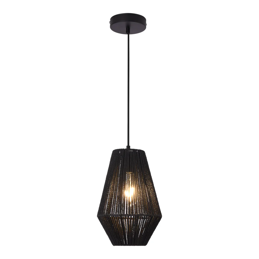 Lampada a Sospensione Newtownabbey con Paralume a Forma di Nassa - Nero - lux.pro - Image 2