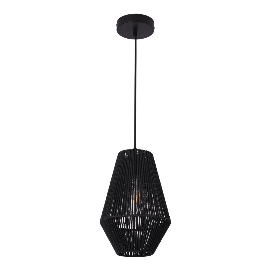 Lampada a Sospensione Newtownabbey con Paralume a Forma di Nassa - Nero - lux.pro - Image 3