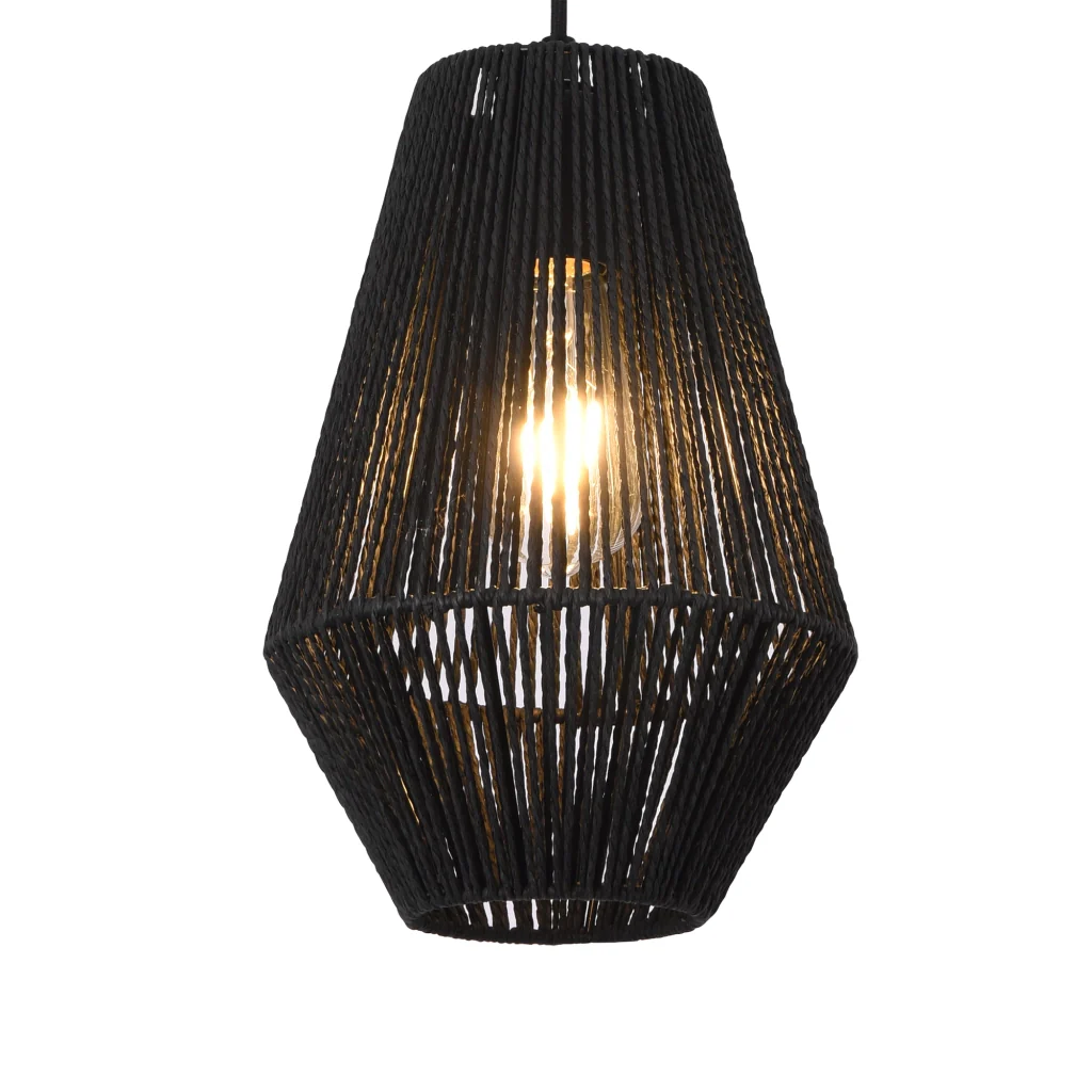 Lampada a Sospensione Newtownabbey con Paralume a Forma di Nassa - Nero - lux.pro - Image 5