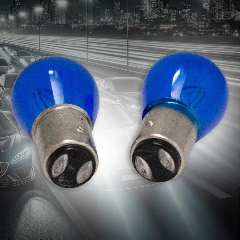 Coppia 2 Lampade Alogena P21/5W BAY15D 12V 21/5W Bianco 4200K No Errore Posizione Stop