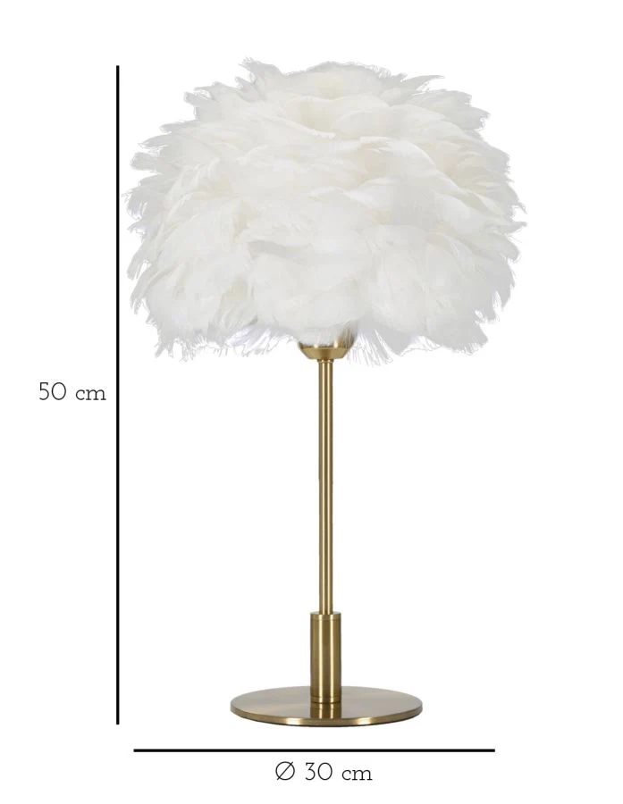 LAMPADA DA TAVOLO BALL FEATHER CM Ø 30X50 - Image 6