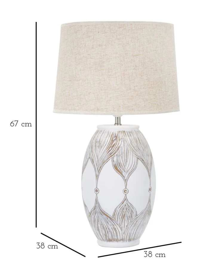 LAMPADA DA TAVOLO RESINA OVALE ATENE CM Ø 38X67 - Image 6
