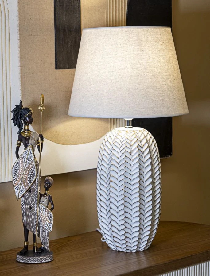 LAMPADA DA TAVOLO RESINA LEAF CM Ø 35X65 - Image 5