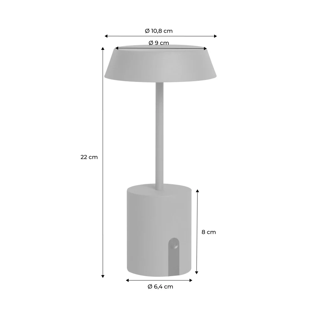 Lampada da tavolo per interni/esterni led metallo ø10,8cm, beige - Image 4