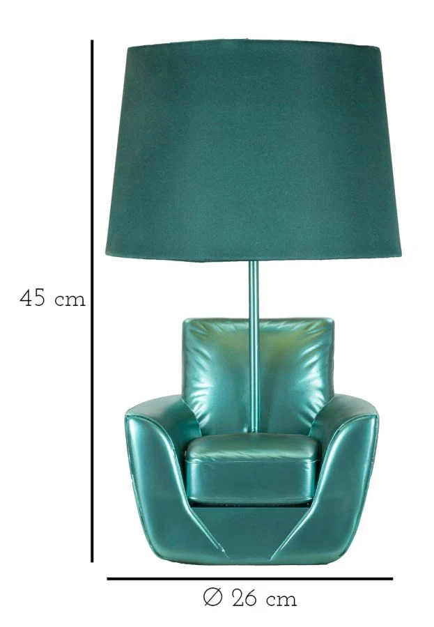 LAMPADA DA COMODINO MIDCENTURY TURCHESE CM Ø 26X43 - Image 6
