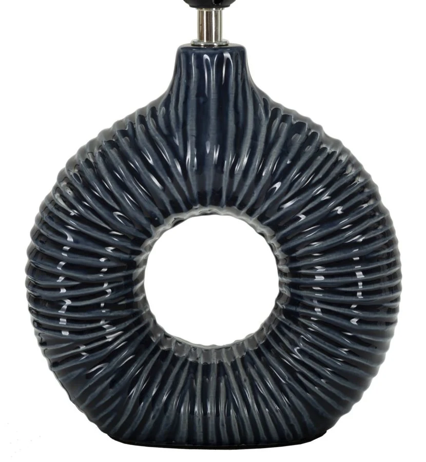 LAMPADA DA TAVOLO SETA BLU CM 28,5X15X43 - Image 3