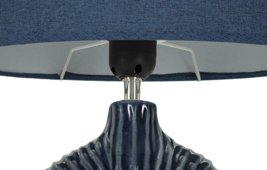 LAMPADA DA TAVOLO SETA BLU CM 28,5X15X43 - Image 4