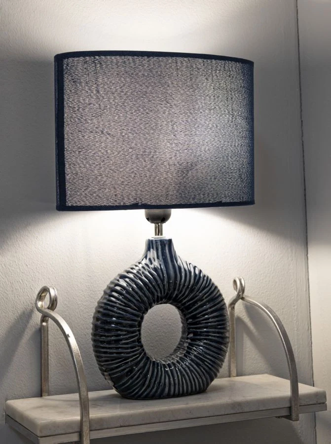 LAMPADA DA TAVOLO SETA BLU CM 28,5X15X43 - Image 6