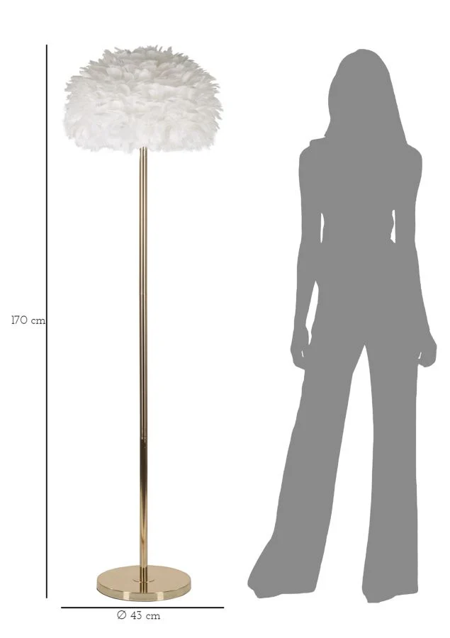 LAMPADA DA TERRA FEATHERS SLIM BIANCA CM Ø 43X170 - Image 6
