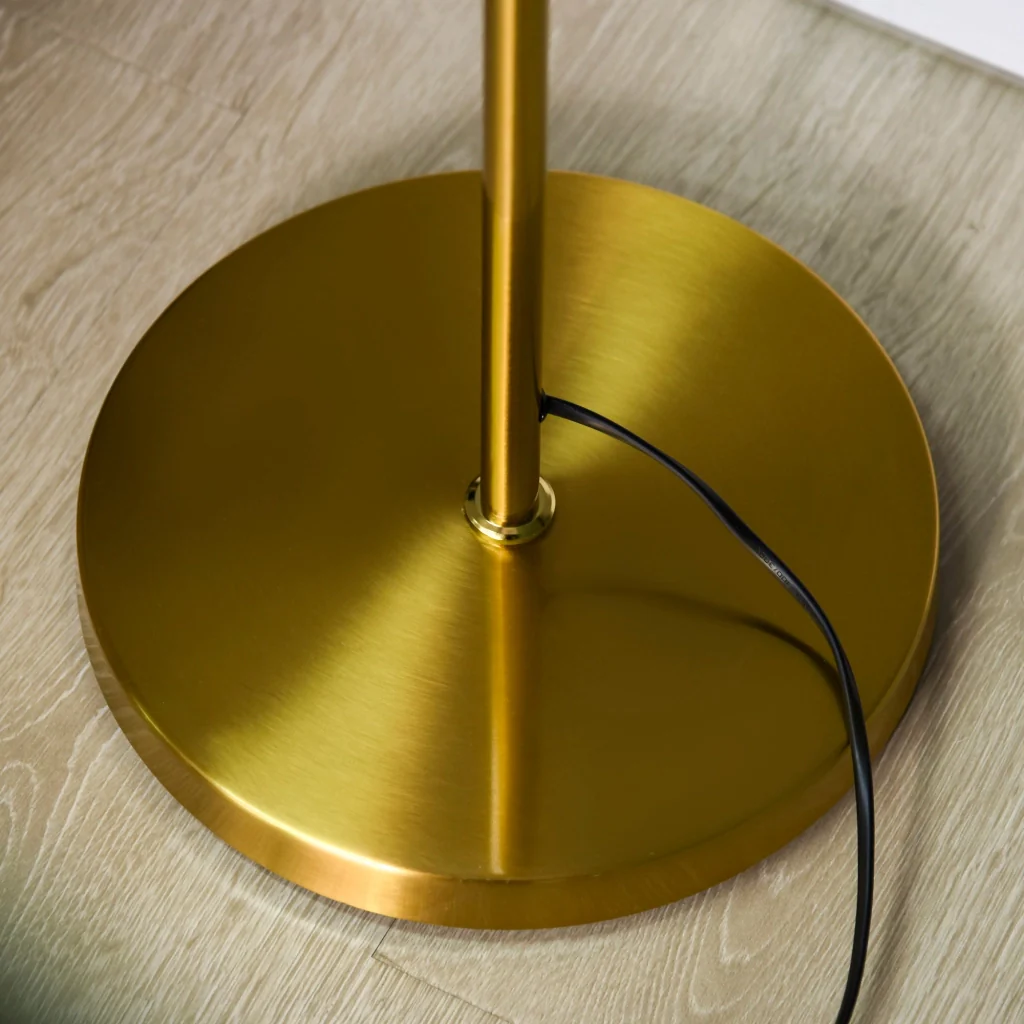 Lampada da Terra Moderna Ø27x159 cm con 3 Punti Luce in Acciaio e Vetro Oro - Image 8