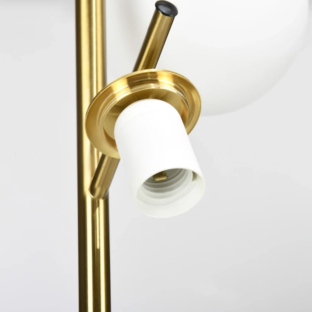 Lampada da Terra Moderna Ø27x159 cm con 3 Punti Luce in Acciaio e Vetro Oro - Image 9