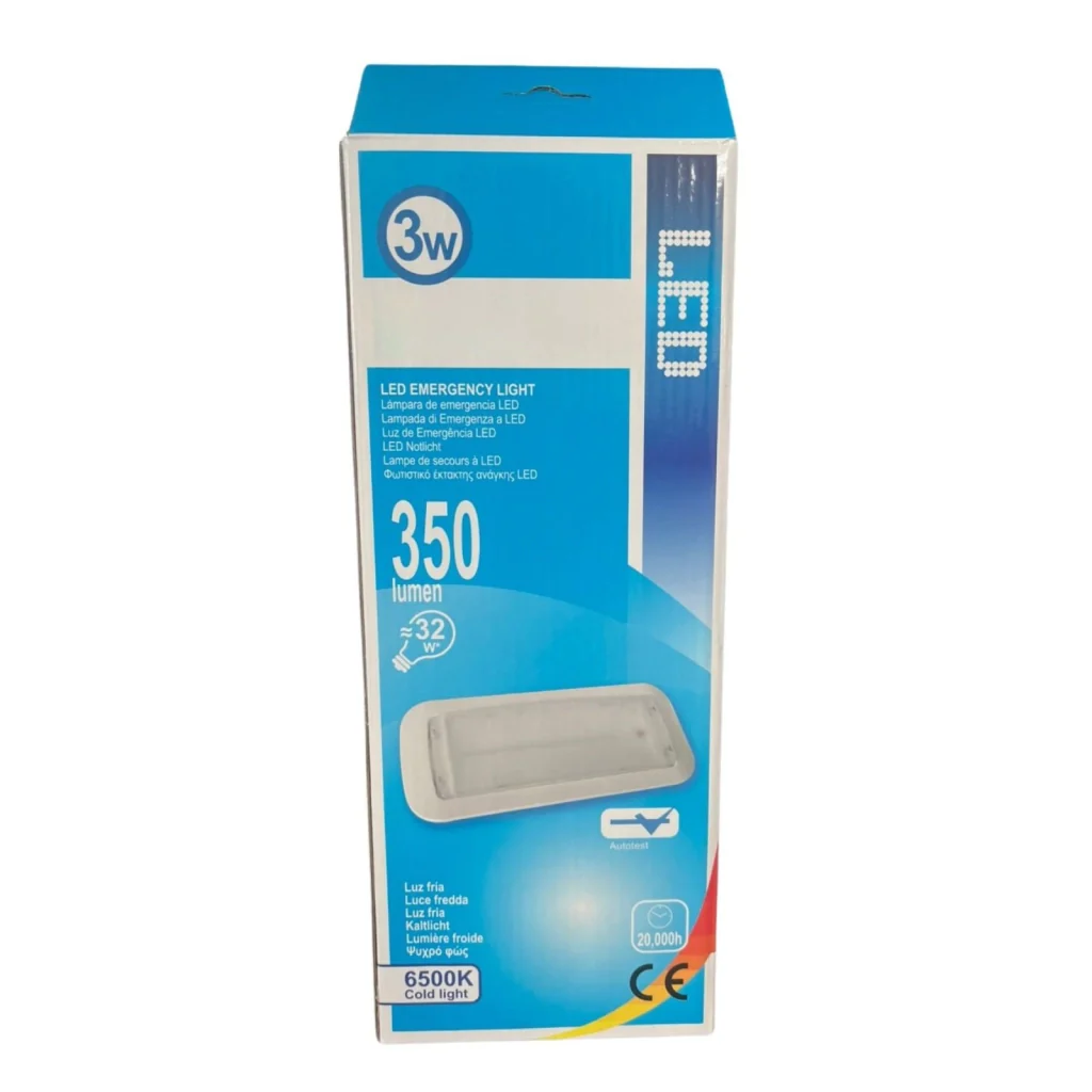 Lampada di Emergenza Da Incasso a LED 3W 350lm, Luce Fredda 6500K Autonomia 3 Ore Batteria Ricaricabile al Litio IP40 - Image 2