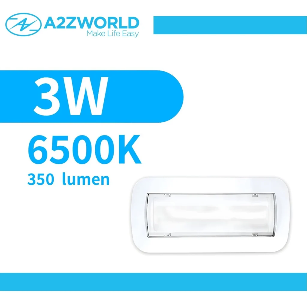 Lampada di Emergenza Da Incasso a LED 3W 350lm, Luce Fredda 6500K Autonomia 3 Ore Batteria Ricaricabile al Litio IP40 - Image 3