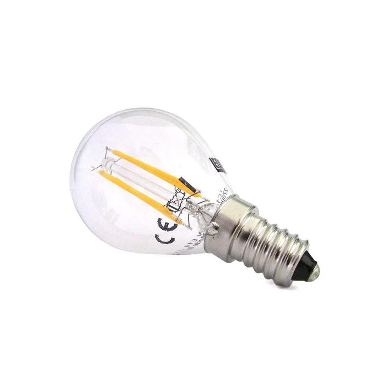 Lampada Filo Led Con Filamento E14 G45 4W=40W 360 Gradi Bianco Caldo 2700K Bulbo Globo Piccolo Sfera SKU-43001 - Image 2