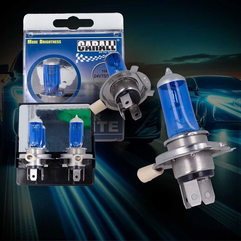 Coppia 2 Lampade H4 24V 75/70W P43t Effetto Xenon Bianco Compatibile Fari Camion - Image 3
