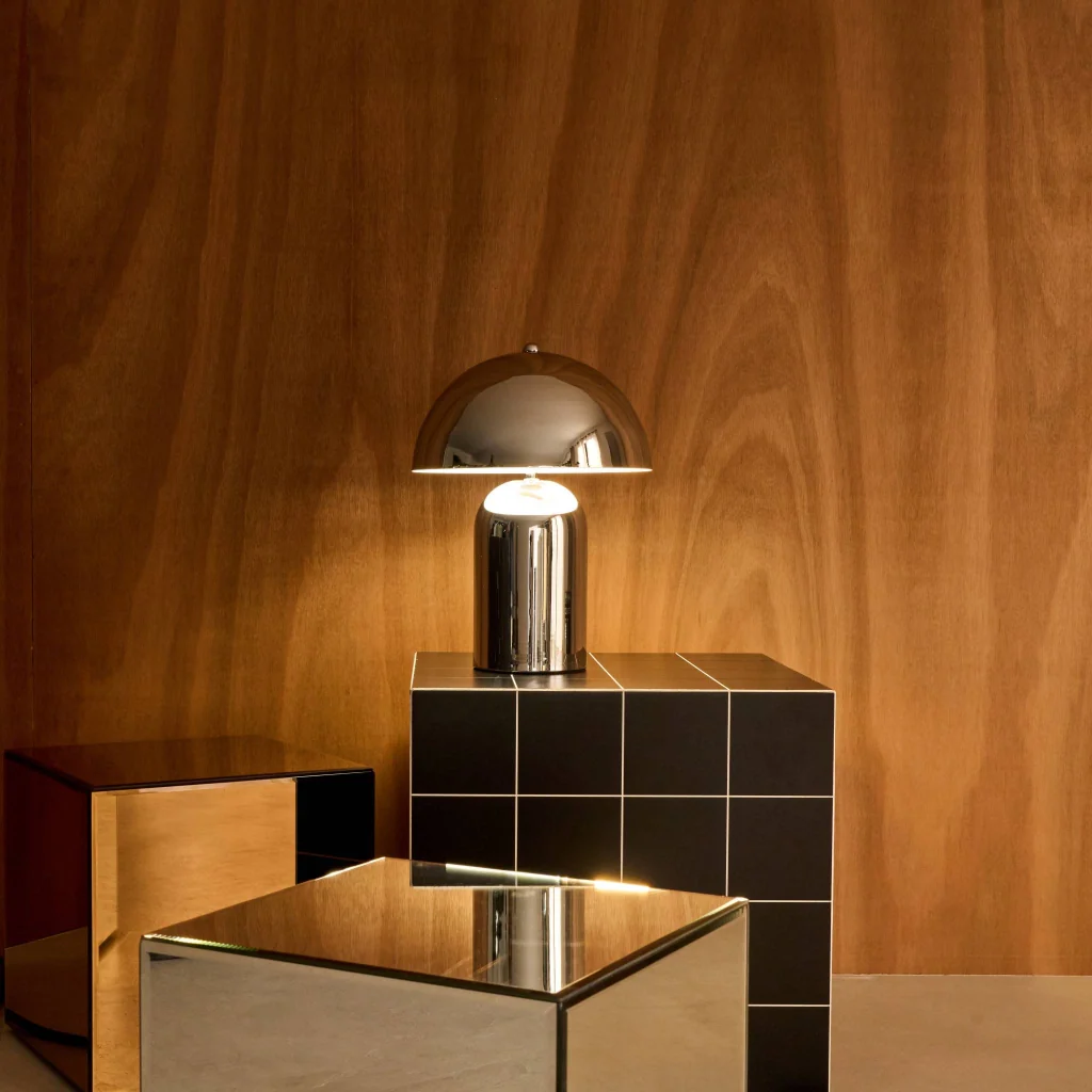 Lampada in metallo, 25cm, grigio perlato - Image 3