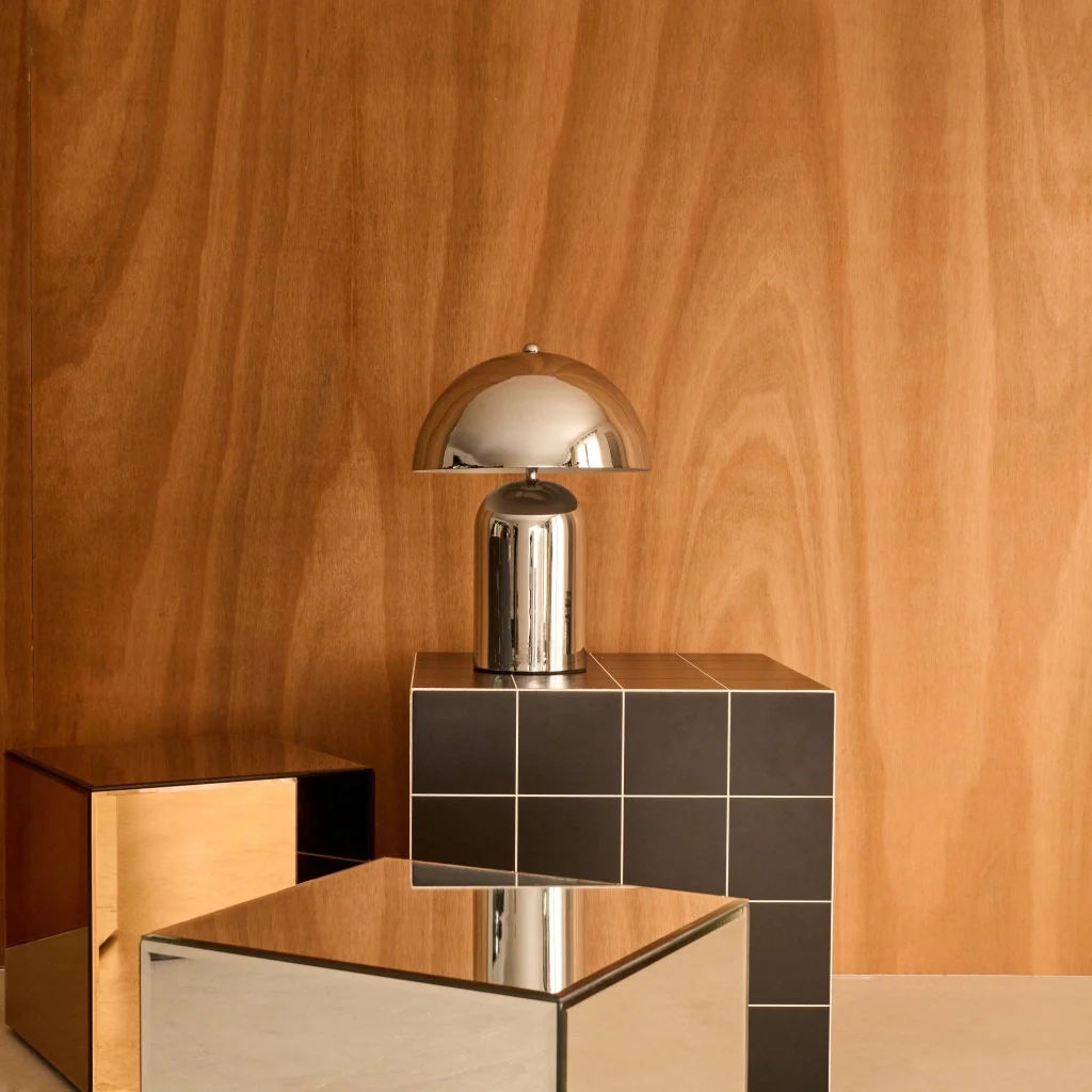 Lampada in metallo, 25cm, grigio perlato - Image 4