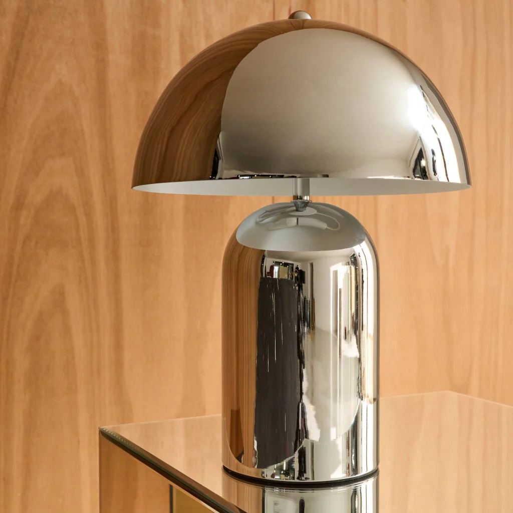 Lampada in metallo, 25cm, grigio perlato - Image 5