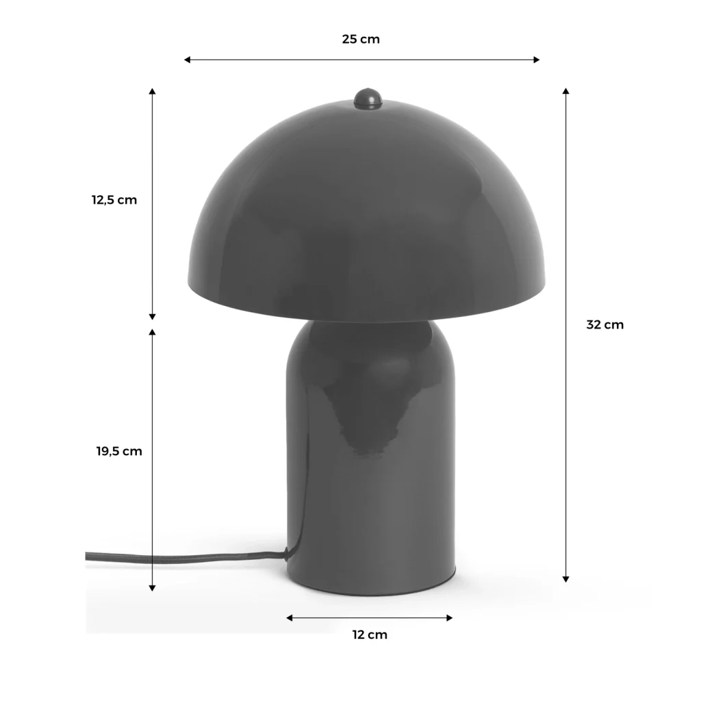 Lampada in metallo, 25cm, grigio perlato - Image 8