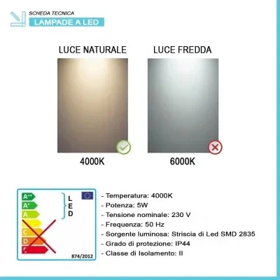 Lampada LED 30 cm triangolare con luce fredda e doppia installazione - Image 9