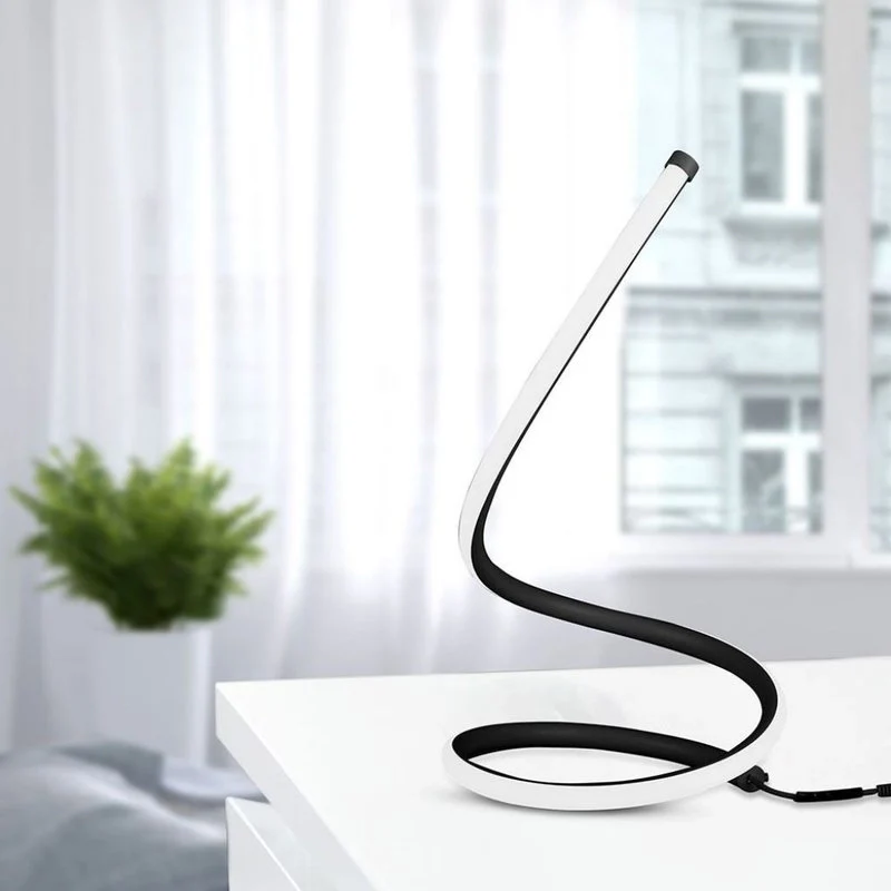 Lampada Led da Tavolo Design Moderna Spirale 17W Caldo 3000K Colore Nero Con Interruttore SKU-2140311 - Image 4